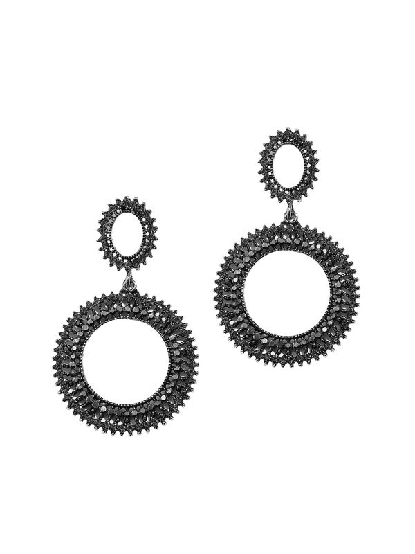 SOHI SOHI Naušnice ' Almah '  crna / srebro