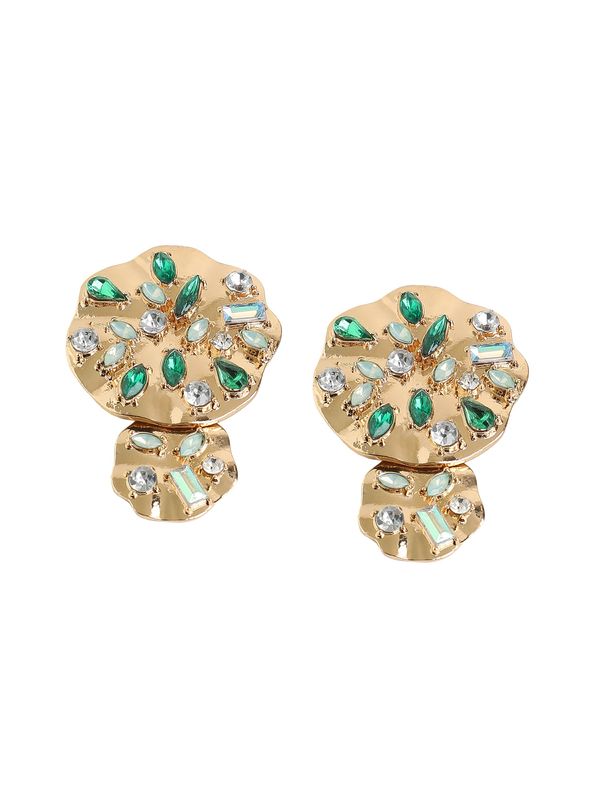 SOHI SOHI Naušnice 'Anjila'  pastelno plava / zlatna / žad / srebro