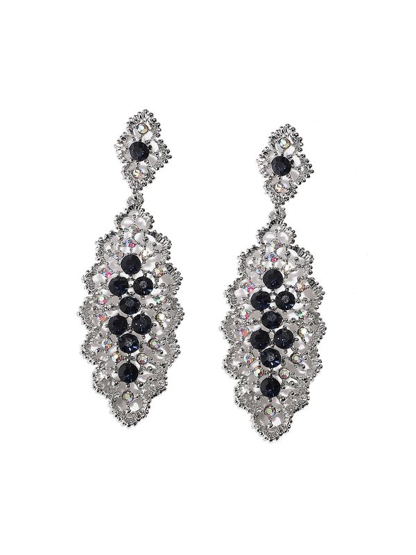 SOHI SOHI Naušnice ' Antoinette '  crna / srebro