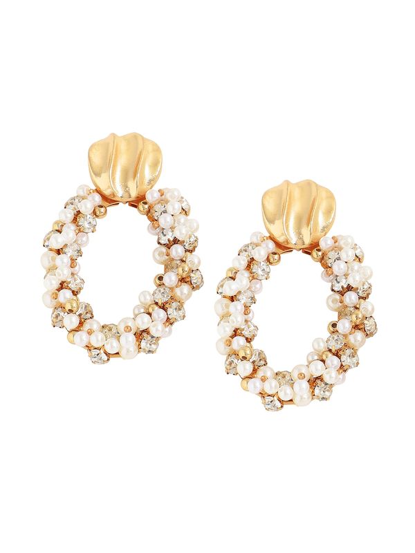 SOHI SOHI Naušnice 'Armita'  bež / zlatna / biserno bijela