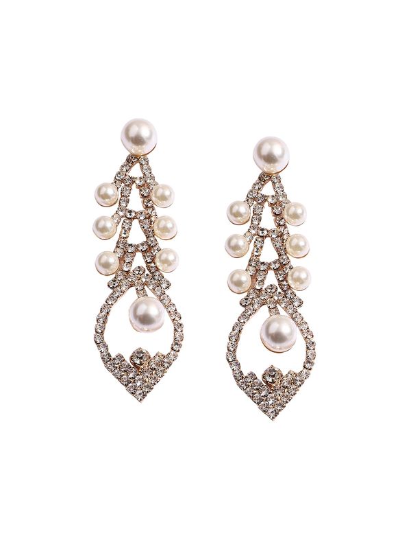 SOHI SOHI Naušnice 'Ashiya'  zlatna / prozirna / bijela