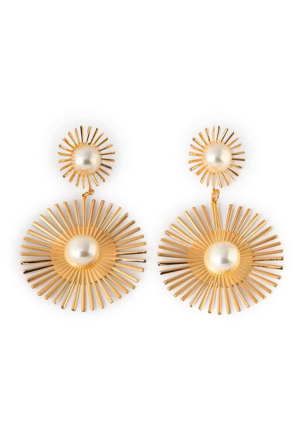 SOHI SOHI Naušnice 'Avery'  zlatna / biserno bijela