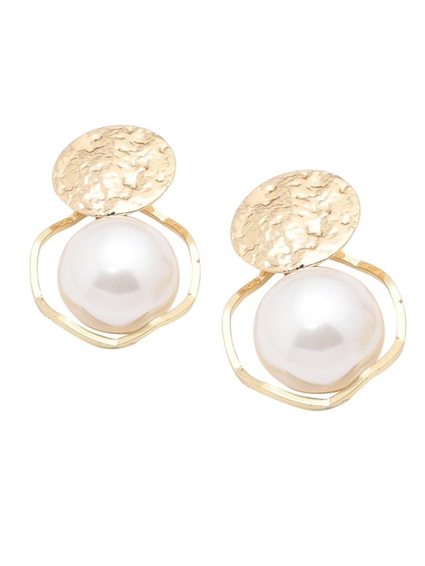 SOHI SOHI Naušnice 'Billa'  zlatna / biserno bijela