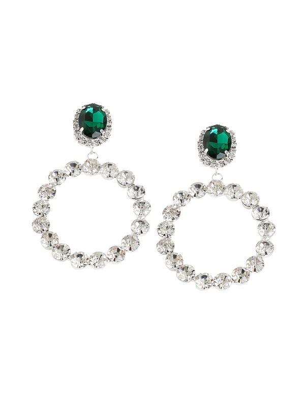 SOHI SOHI Naušnice ' Chanda '  zelena / srebro