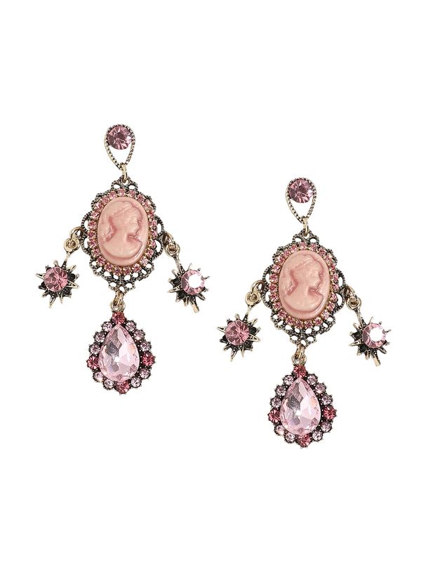 SOHI SOHI Naušnice ' Devnet '  zlatna / ljubičasta / roza