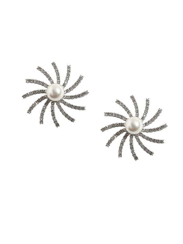 SOHI SOHI Naušnice 'Diot'  srebro / biserno bijela