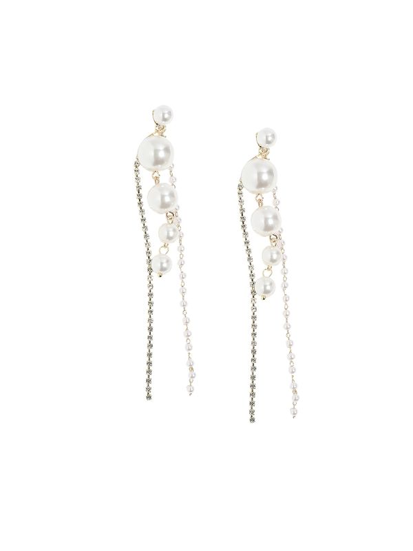 SOHI SOHI Naušnice 'Dominique'  zlatna / srebro / biserno bijela