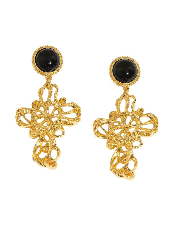 SOHI SOHI Naušnice ' Dympna '  zlatna / crna