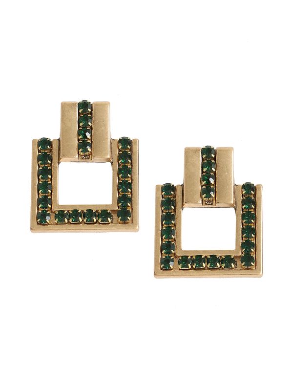 SOHI SOHI Naušnice ' Faaija '  zlatna / zelena