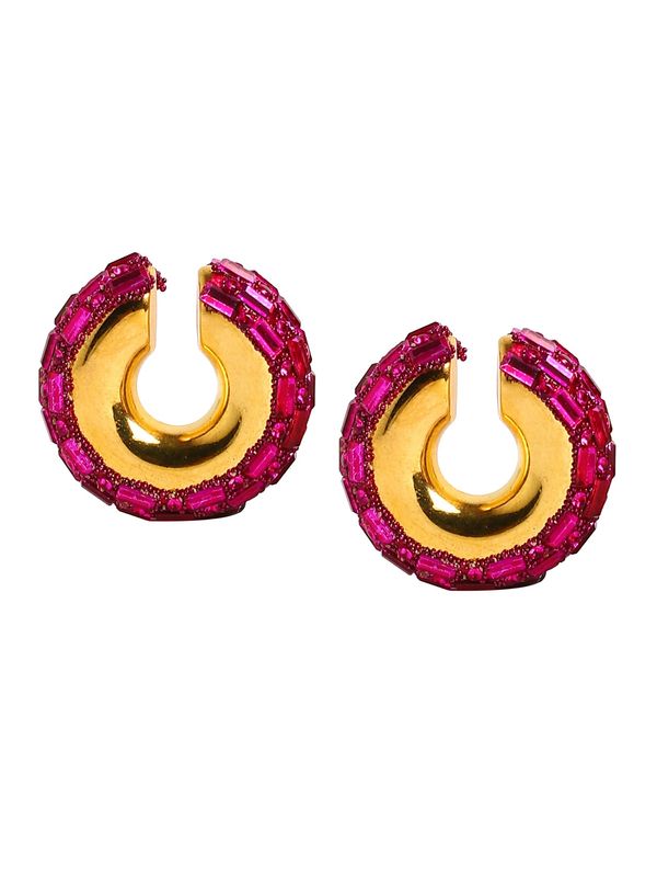 SOHI SOHI Naušnice 'Girja'  zlatna / ciklama