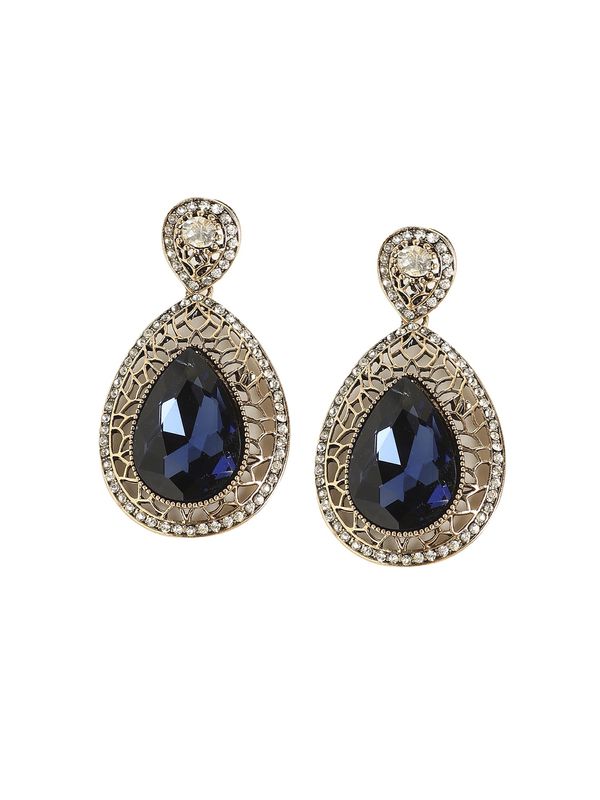 SOHI SOHI Naušnice 'Gomati'  mornarsko plava / zlatna / srebro