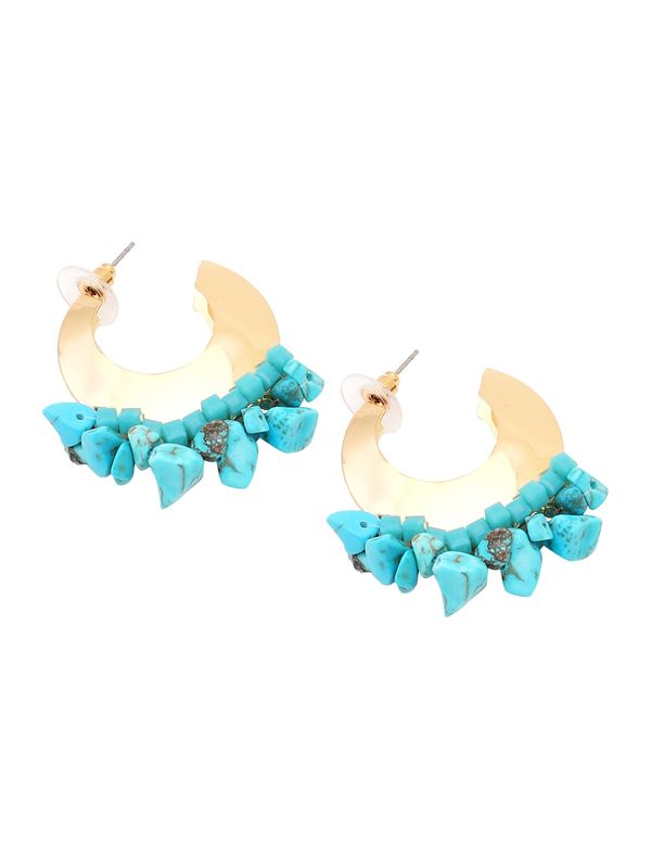 SOHI SOHI Naušnice 'Harsita'  tirkiz / zlatna