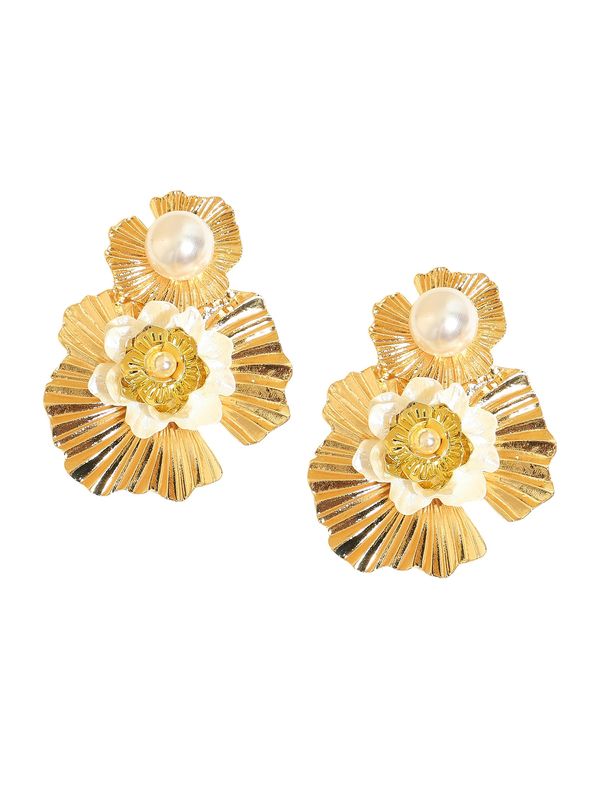 SOHI SOHI Naušnice ' Heidi '  zlatna / bijela