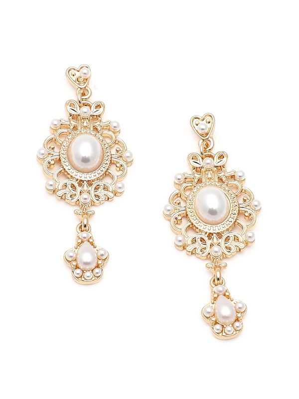 SOHI SOHI Naušnice 'Husno'  zlatna / biserno bijela