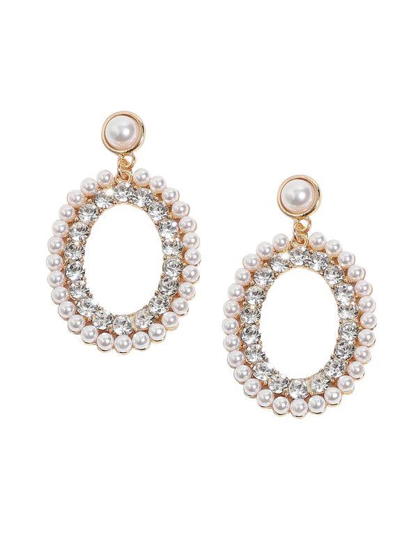 SOHI SOHI Naušnice 'Isolde'  zlatna / srebro / biserno bijela