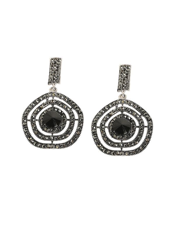 SOHI SOHI Naušnice 'Jainaf'  crna / srebro