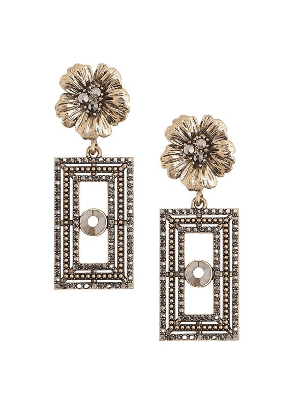 SOHI SOHI Naušnice 'Kayley'  zlatna / crna / prozirna