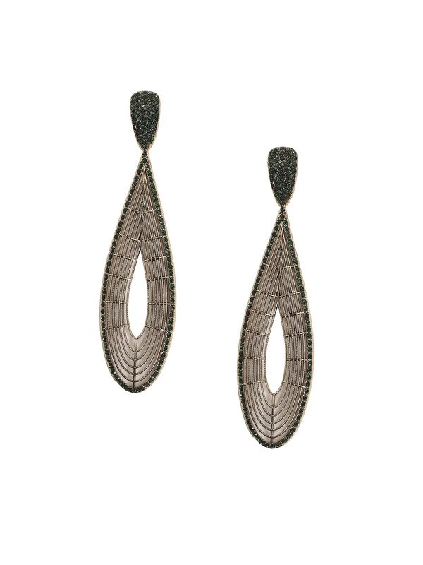 SOHI SOHI Naušnice ' Kendal '  zlatna / smaragdno zelena