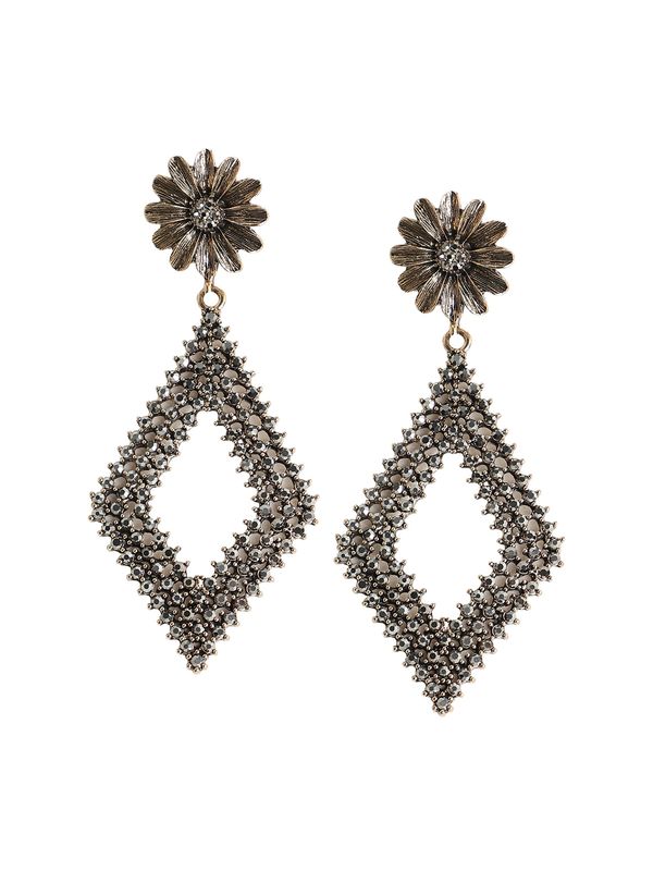 SOHI SOHI Naušnice 'Leona'  crna / srebro