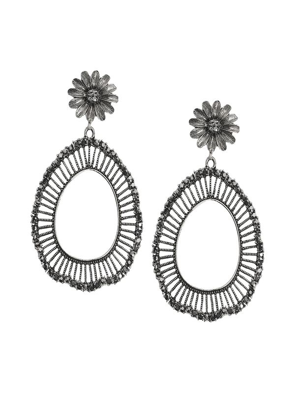 SOHI SOHI Naušnice ' Les '  crna / srebro