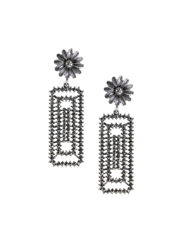 SOHI SOHI Naušnice ' Lettice '  crna / srebro