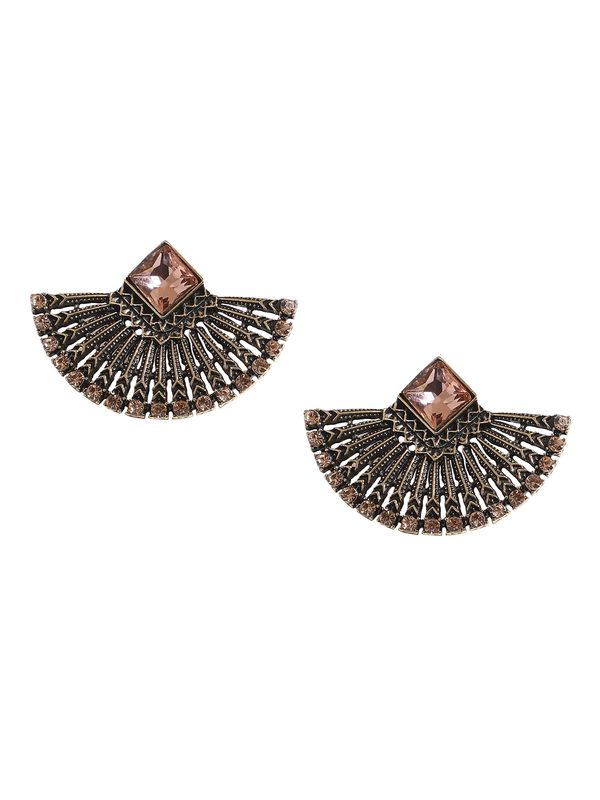 SOHI SOHI Naušnice ' Myrtle '  smeđa / srebrno siva