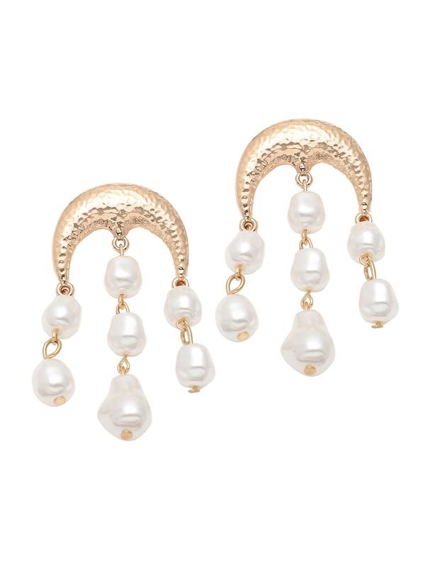 SOHI SOHI Naušnice 'Pappu'  zlatna / bijela