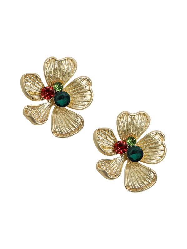 SOHI SOHI Naušnice 'Pitika'  zlatna / zelena / crvena