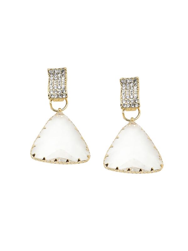 SOHI SOHI Naušnice ' Pukar '  zlatna / bijela