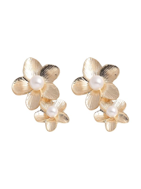 SOHI SOHI Naušnice ' Pushpa '  zlatna / biserno bijela