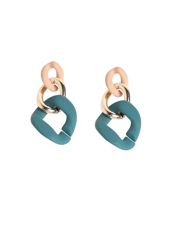 SOHI SOHI Naušnice ' Ragni '  bež / zlatna / zelena