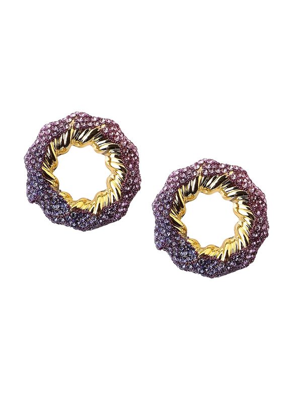 SOHI SOHI Naušnice ' Saksi '  zlatna / ljubičasta