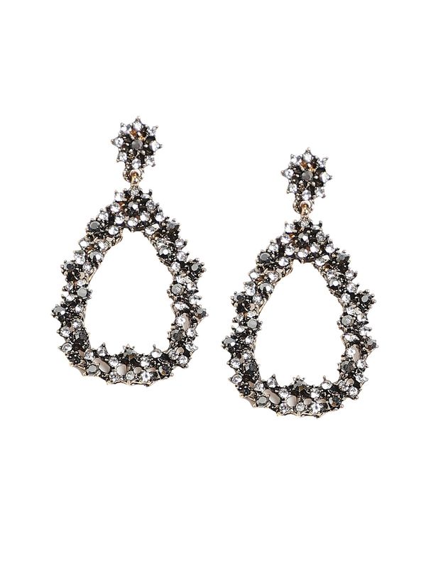 SOHI SOHI Naušnice ' Shoiba '  crna / srebro