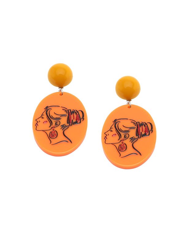 SOHI SOHI Naušnice ' Sitara '  narančasta / crna