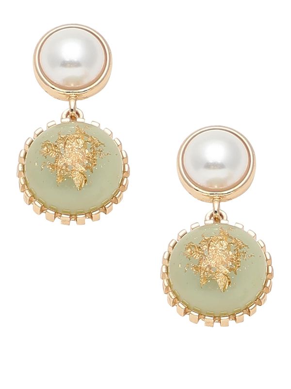 SOHI SOHI Naušnice ' Switi '  zlatna / zelena / biserno bijela