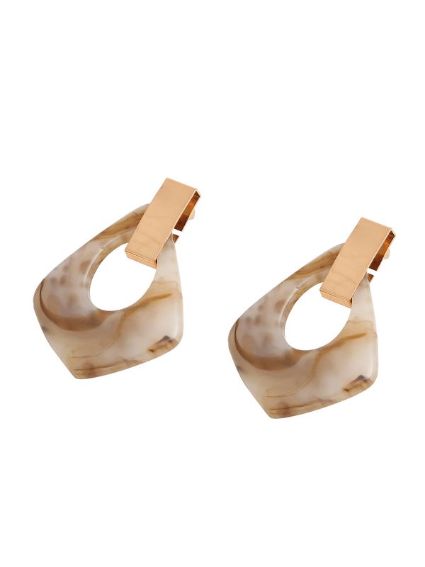 SOHI SOHI Naušnice 'Tazia'  bež / svijetlosmeđa / zlatna