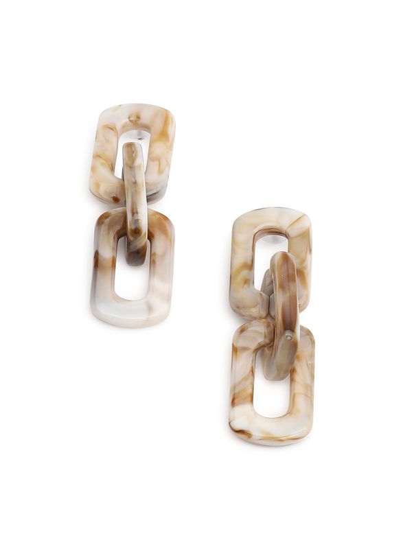 SOHI SOHI Naušnice ' Vimal '  bež melange / zlatna / bijela