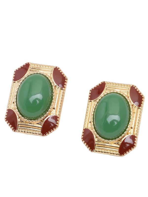 SOHI SOHI Naušnice ' Viren '  smeđa / zlatna / zelena