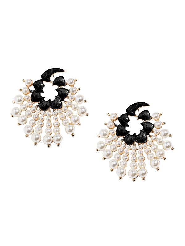 SOHI SOHI Naušnice  zlatna / crna / biserno bijela