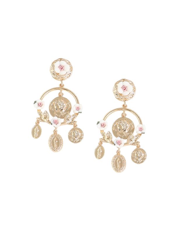 SOHI SOHI Naušnice  zlatna / maslinasta / pastelno roza / bijela