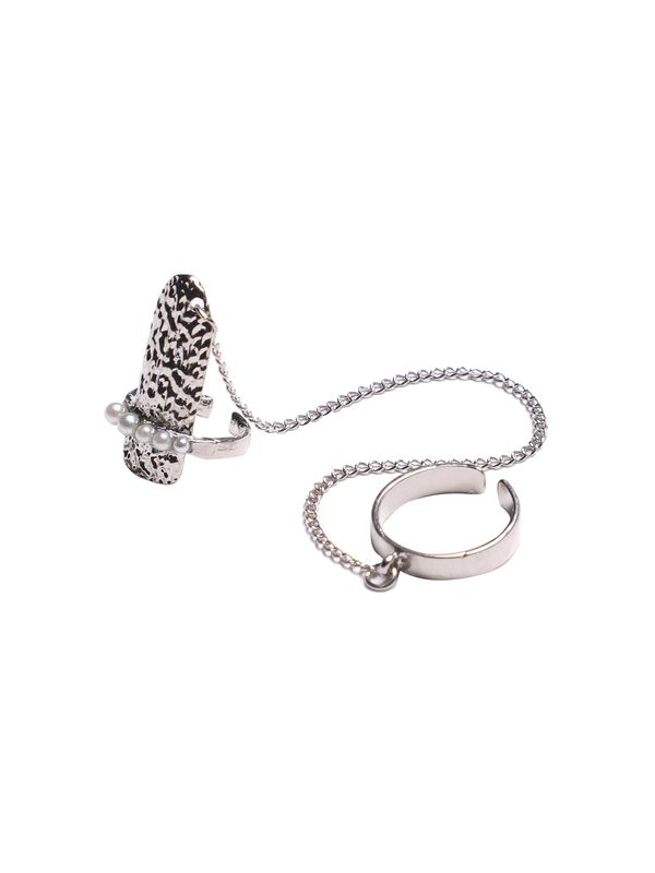 SOHI SOHI Prsten 'Jinat'  srebro / biserno bijela