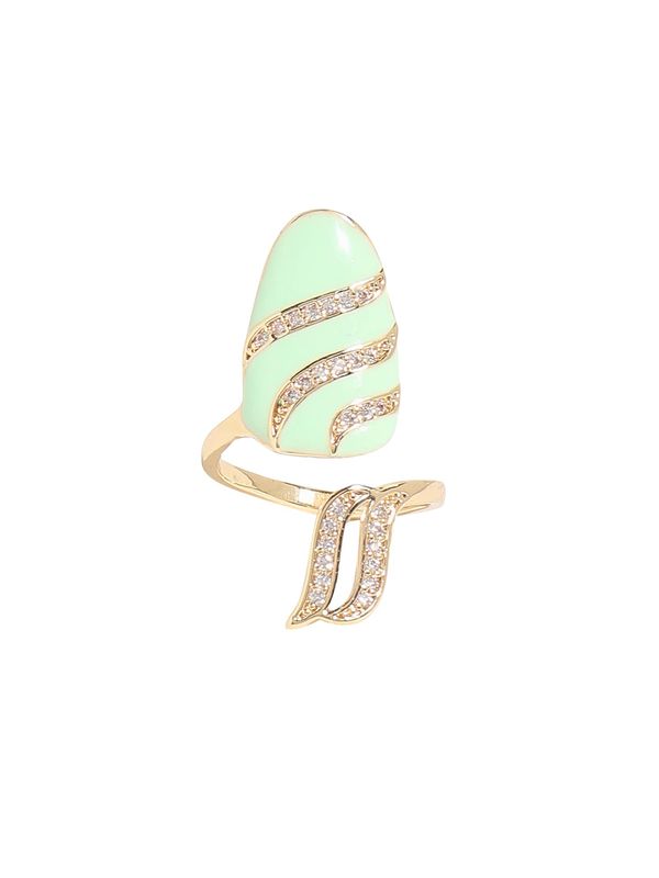 SOHI SOHI Prsten  zlatna / svijetlozelena / prozirna