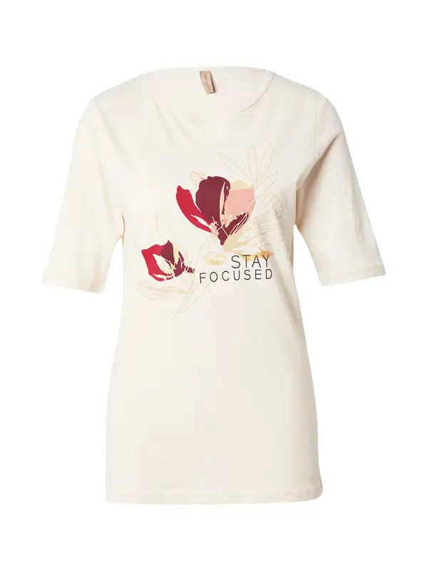 Soyaconcept Soyaconcept Majica 'DERBY 57'  svijetlobež / crvena / boja vina / crna