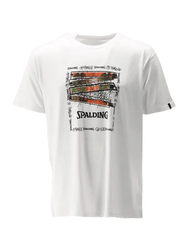 SPALDING SPALDING Tehnička sportska majica  zelena / tamno narančasta / crna / bijela