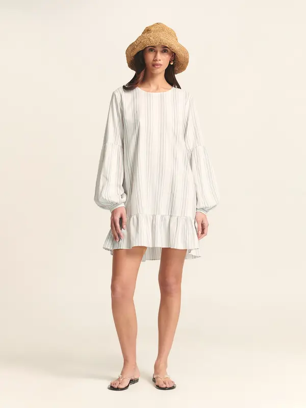 St MRLO St MRLO Haljina 'LIANE MINI DRESS'  bež / svijetloplava / bijela