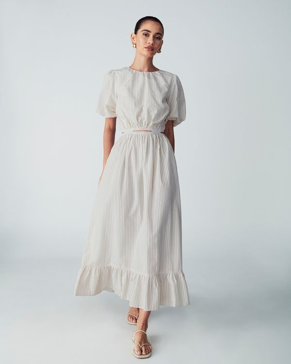 St MRLO St MRLO Haljina 'Mie'  bež / bijela