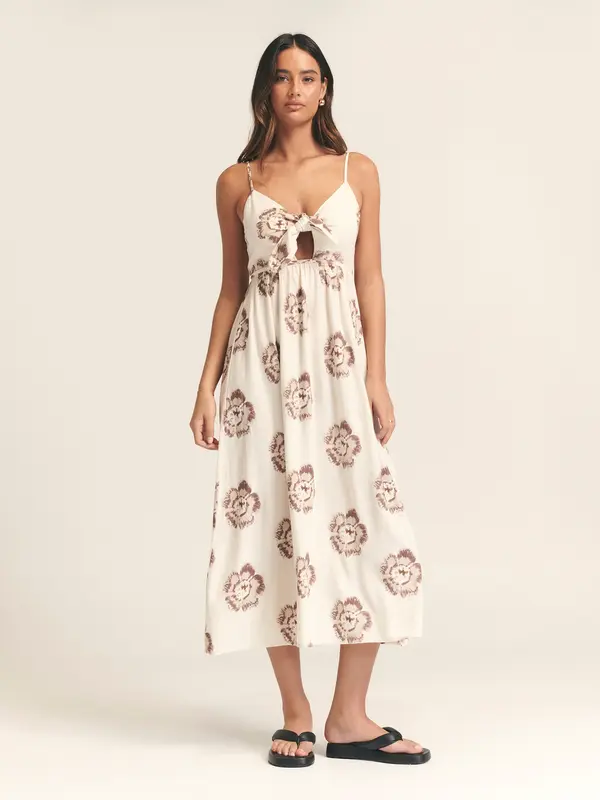 St MRLO St MRLO Haljina 'MRLO MIDI DRESS'  bež / smeđa