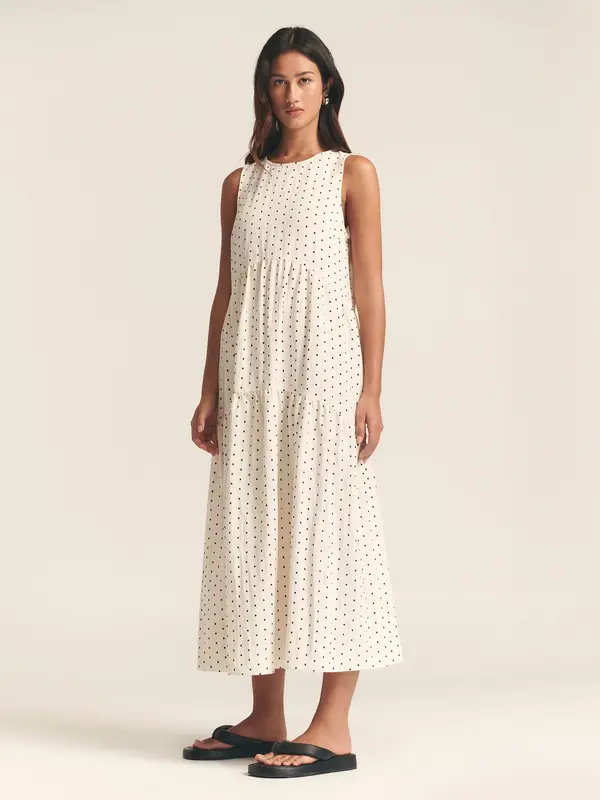 St MRLO St MRLO Haljina 'REMI TIERED DRESS'  boja pijeska / crna