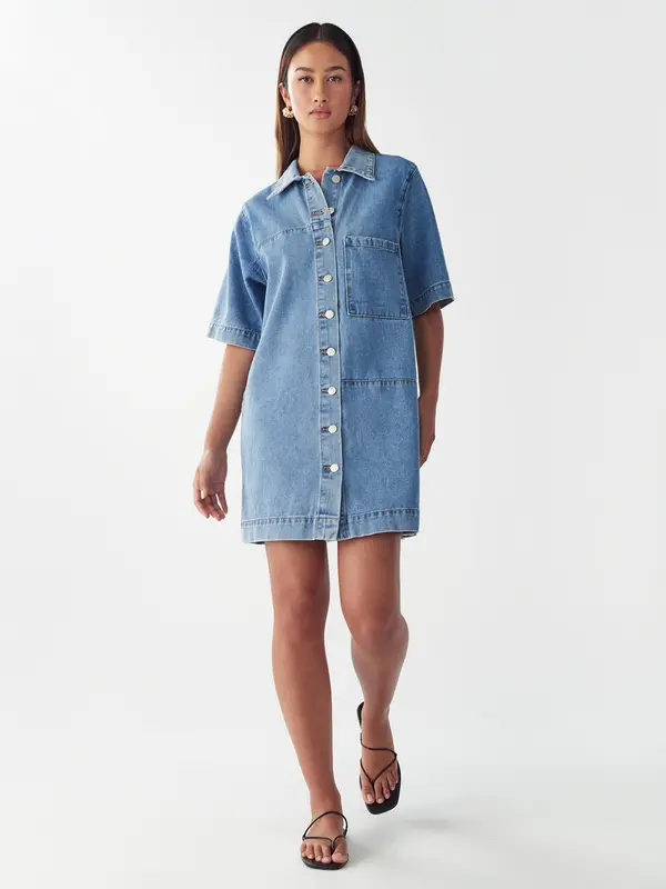 St MRLO St MRLO Košulja haljina 'DENIM SHIRT DRESS'  plava