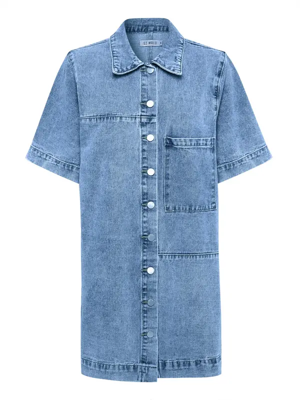 St MRLO St MRLO Košulja haljina 'DENIM SHIRT DRESS'  plava